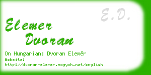 elemer dvoran business card